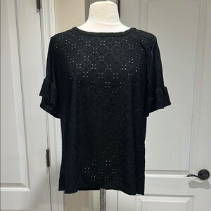New Kim & Cami Elegant Black Lace Women's Top